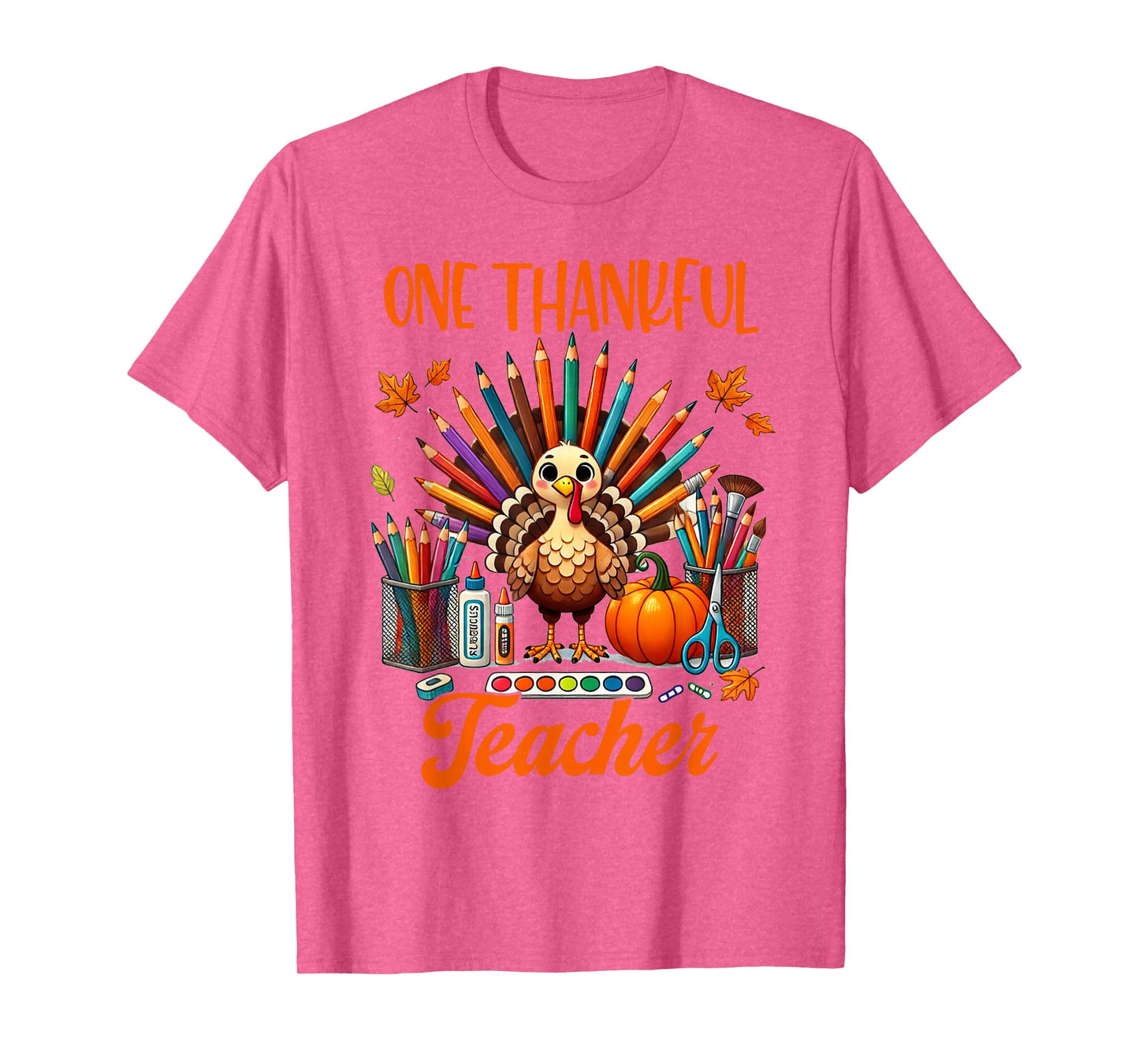 One Thankful Teacher Squad Teaching Turkey Fall Thanksgiving T-Shirt