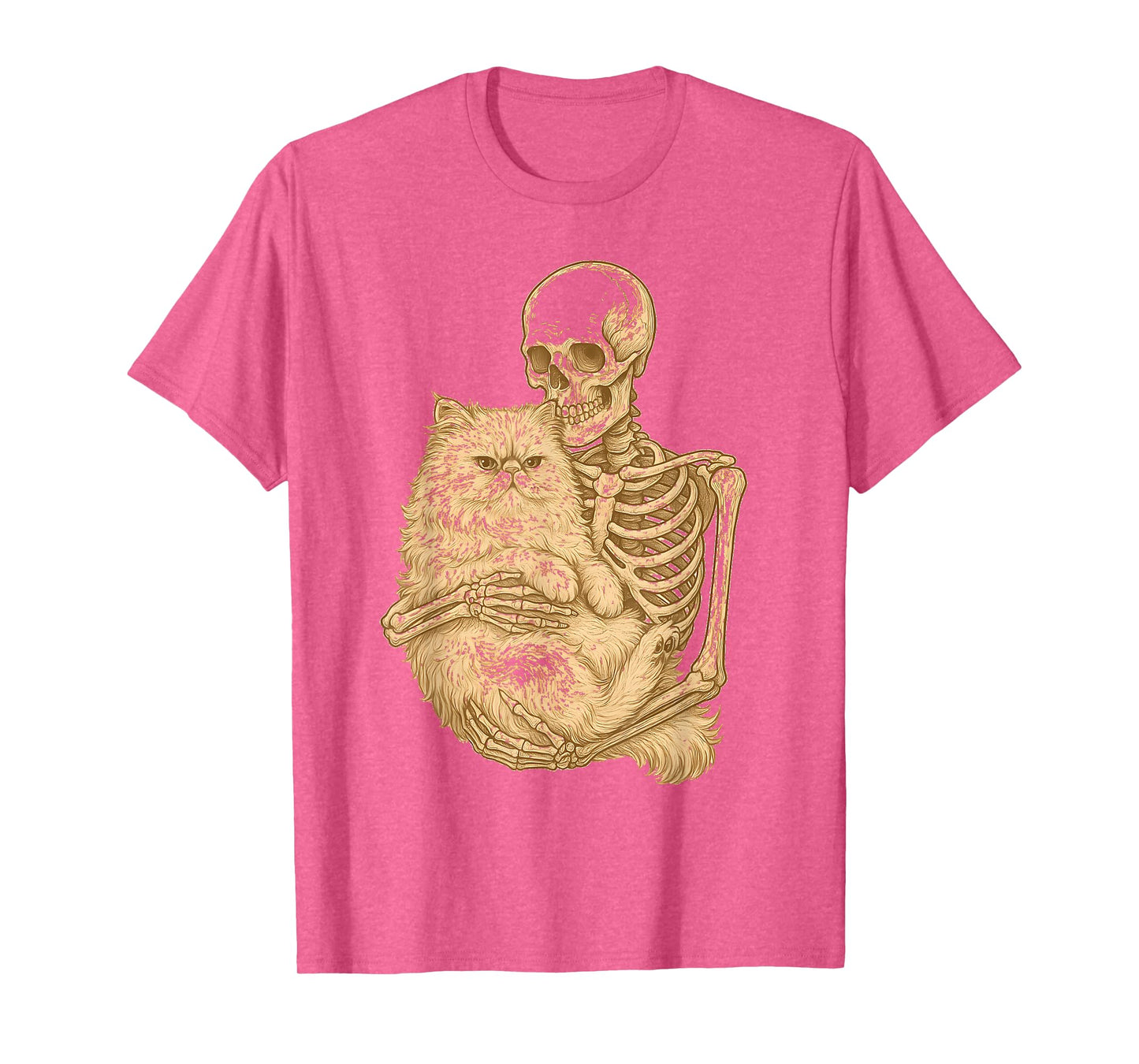 Skeleton Hugging Persian Cat T-Shirt