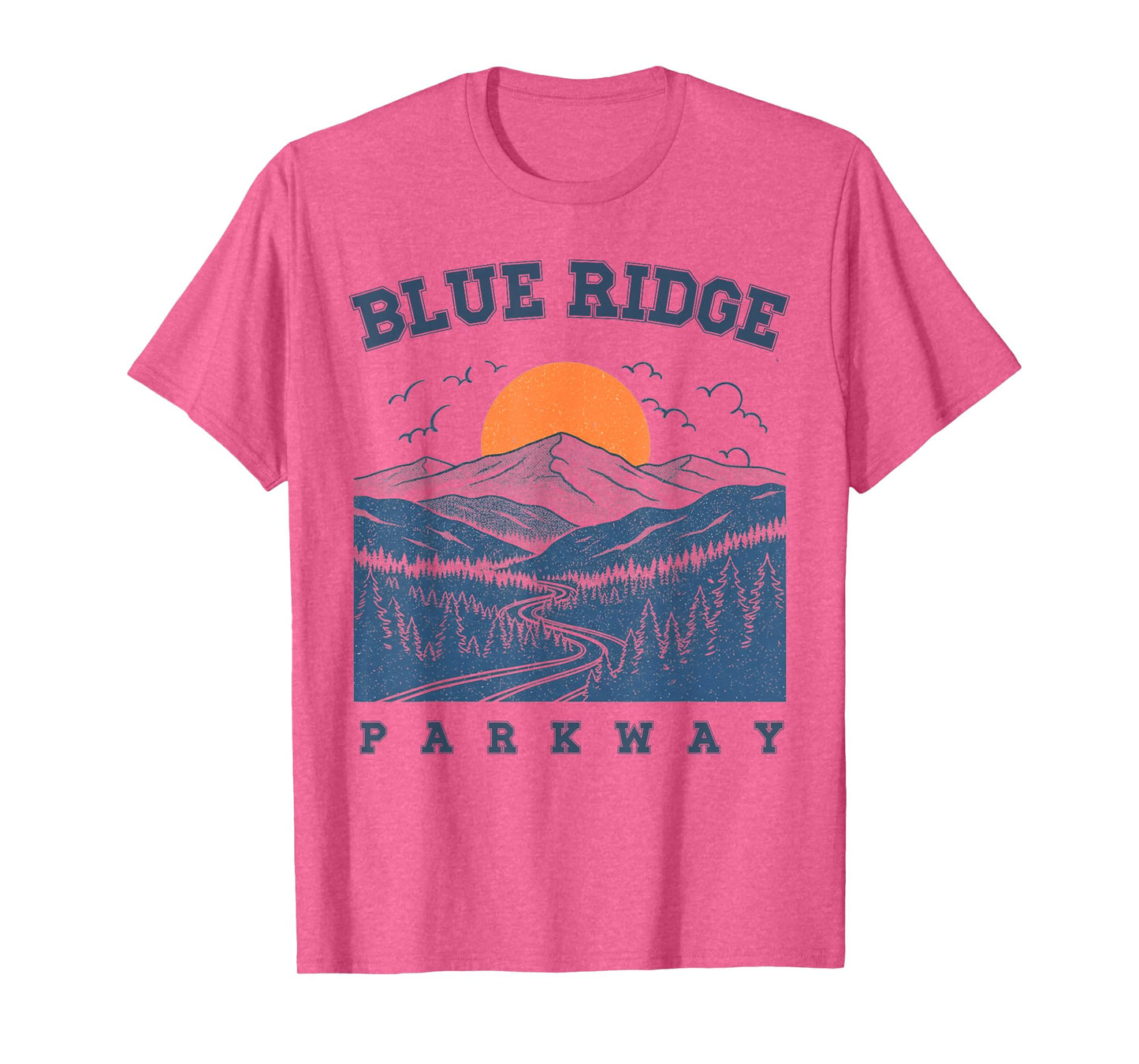 Blue Road Ridge Parkway Mountain Landscape North Carolina T-Shirt