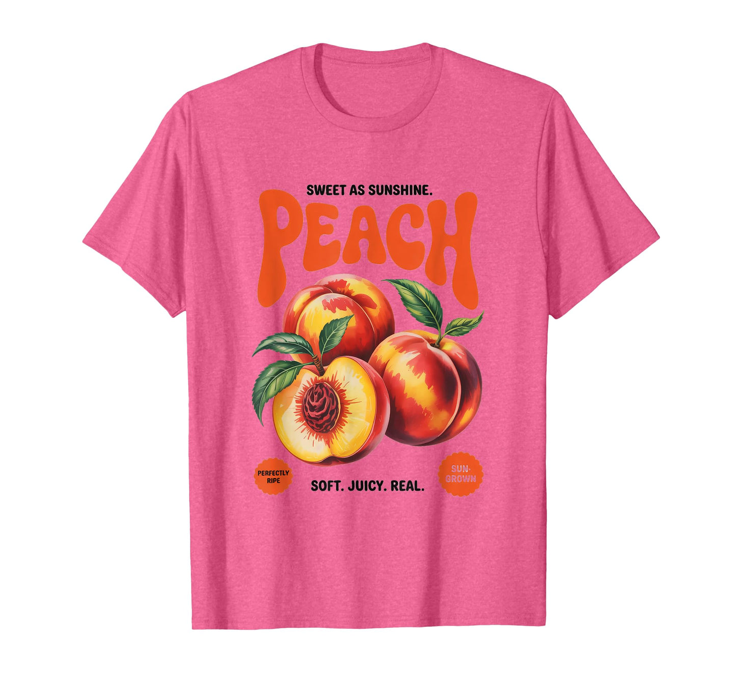 Peach Naturally Sweet Picked At Dawn Vintage Farmer Retro T-Shirt