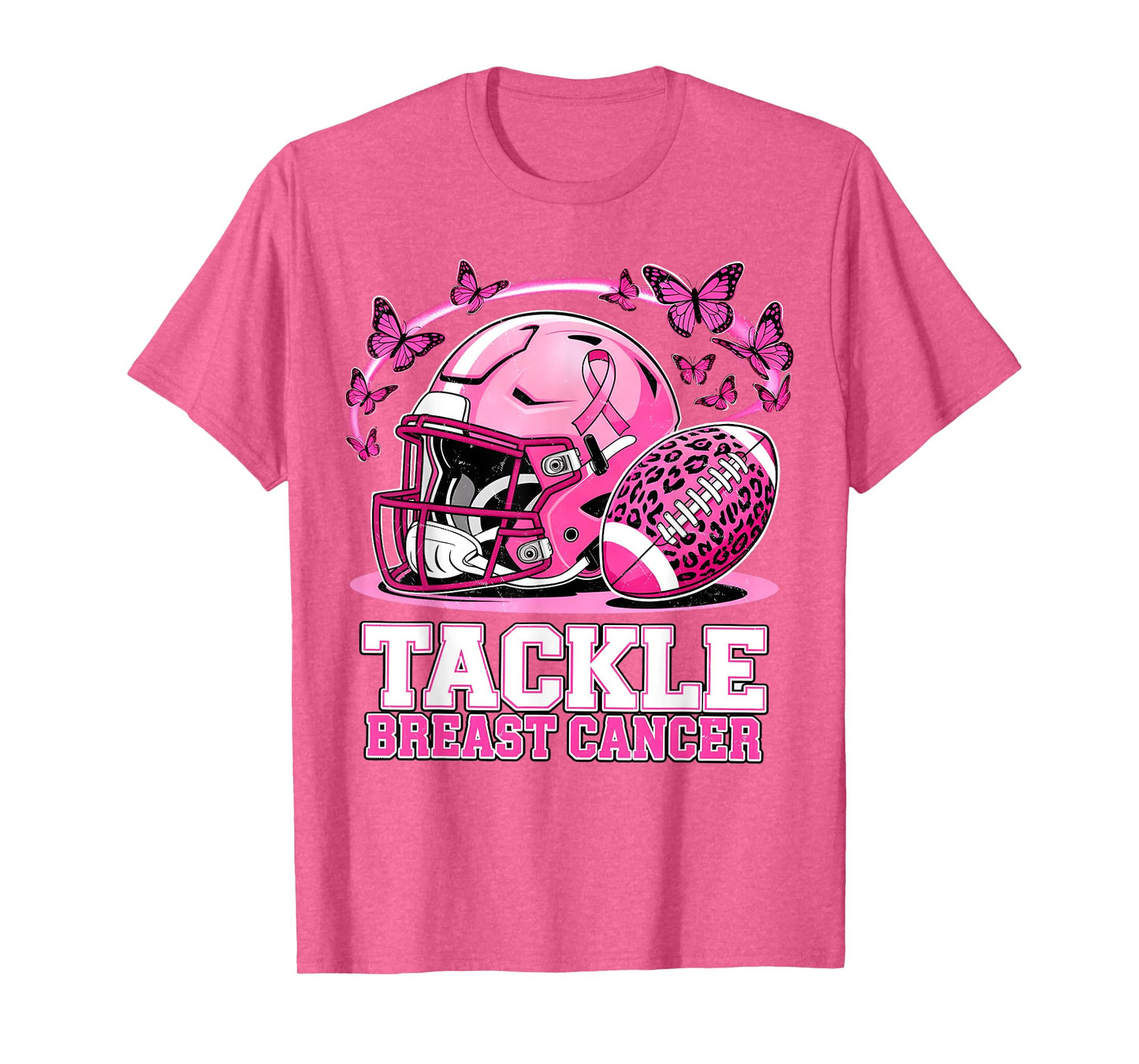 Tackle Breast Cancer Awareness Football Womens Butterfly T-Shirt