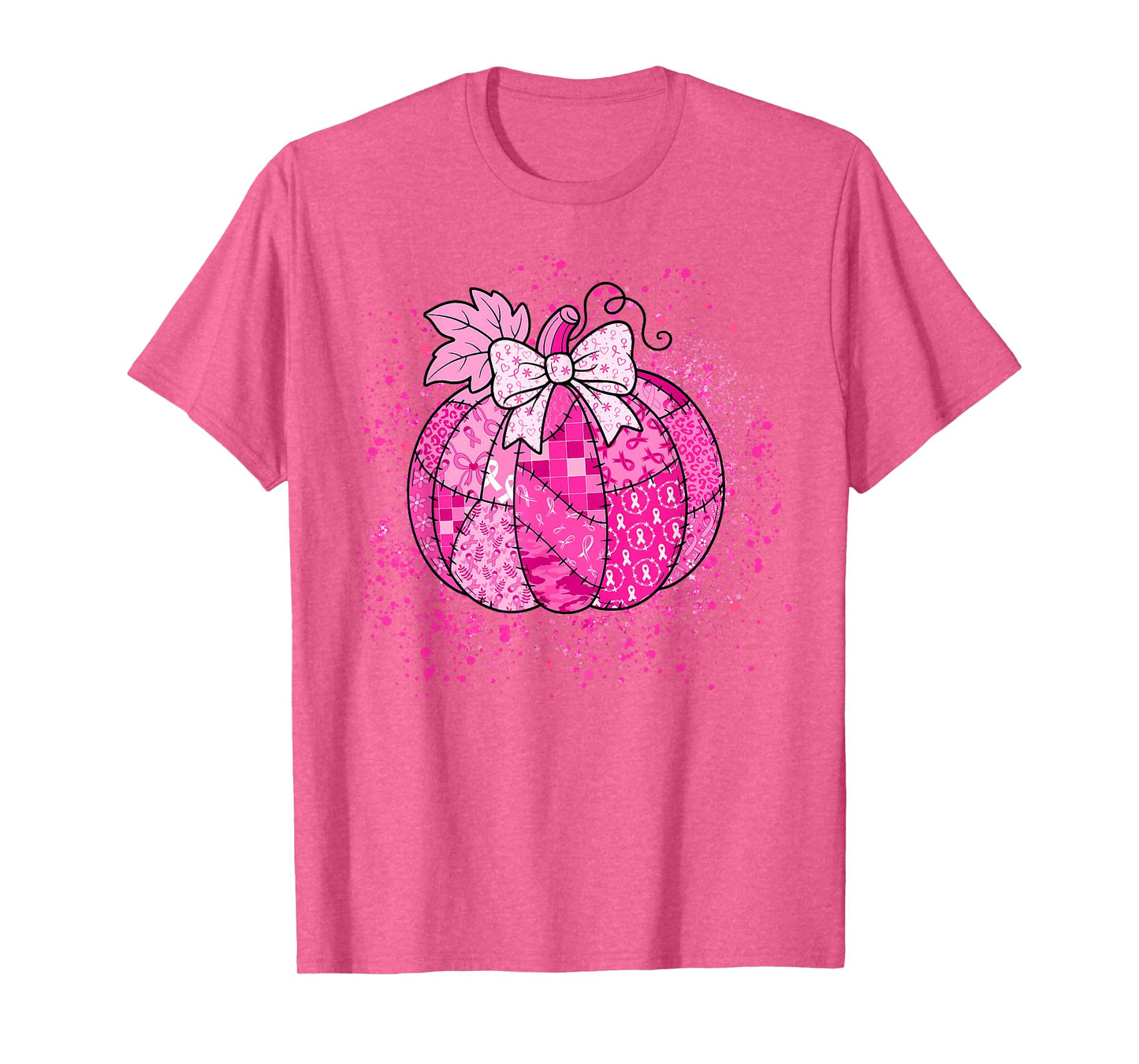 in October We Wear Pink Breast Cancer Pumpkin Halloween T-Shirt