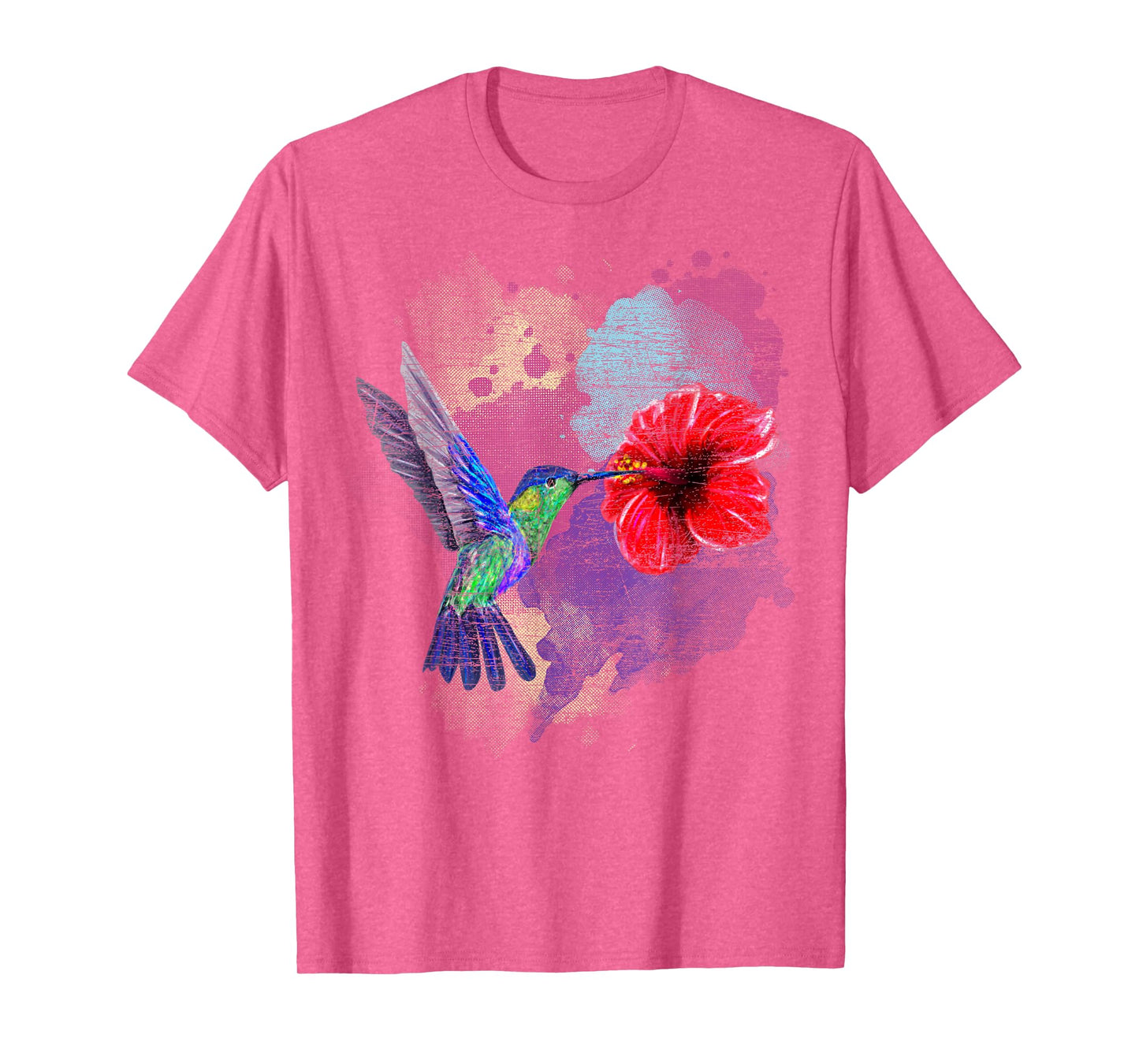 Vintage Pretty Bird Animal Hibiscus Flower Hummingbird T-Shirt