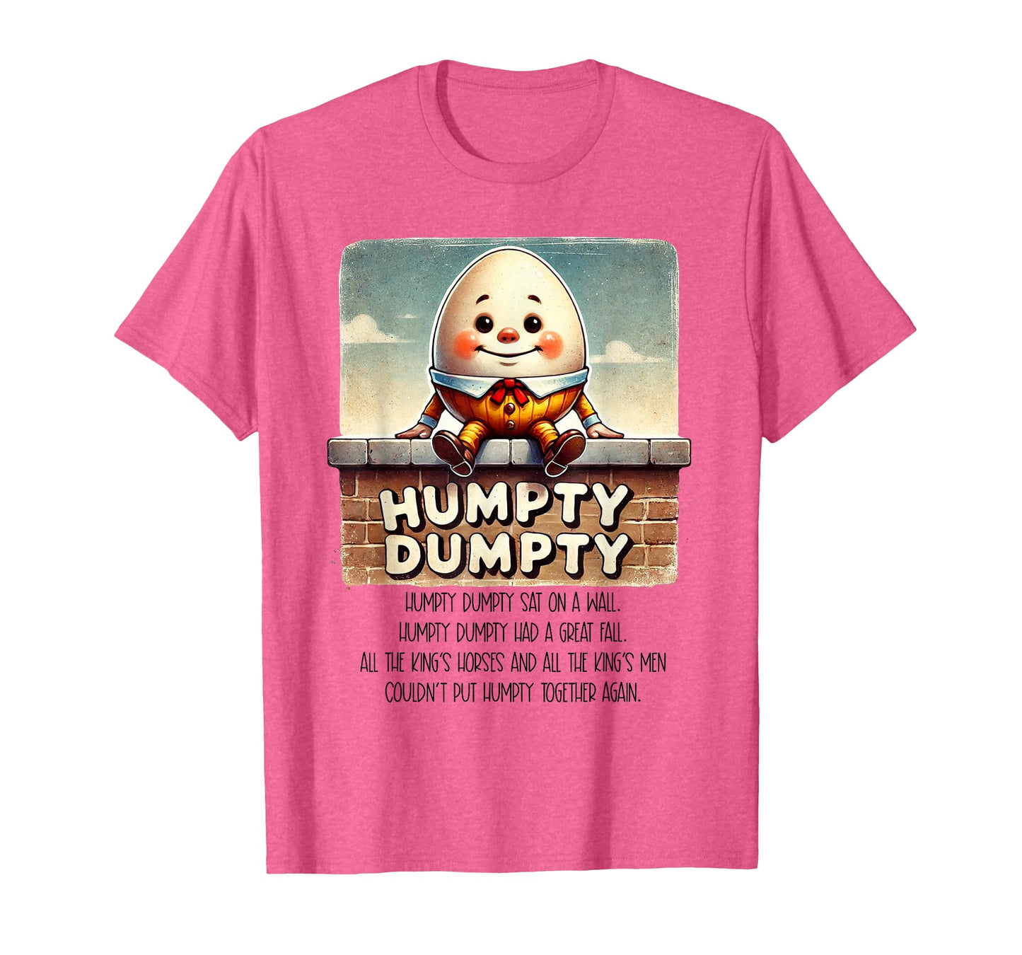 Humpty Dumpty Kids Nursery Rhyme Retro Humpty Dumpty Poem T-Shirt
