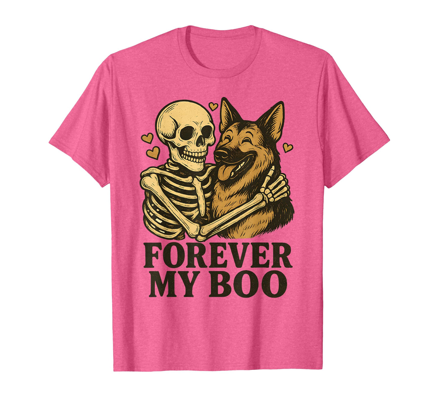 Forever My Boo Halloween Skeleton with German Shepherd Lover T-Shirt
