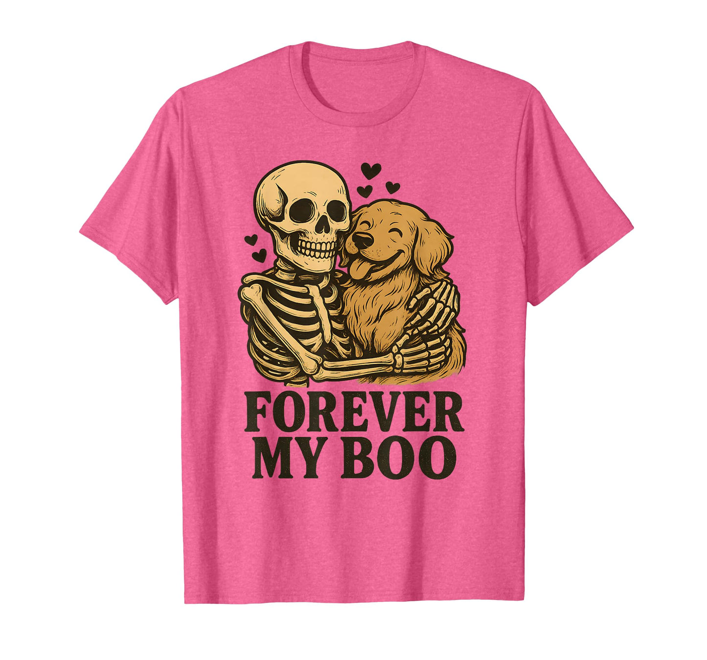 Forever My Boo Halloween Skeleton with Golden Retriever Love T-Shirt