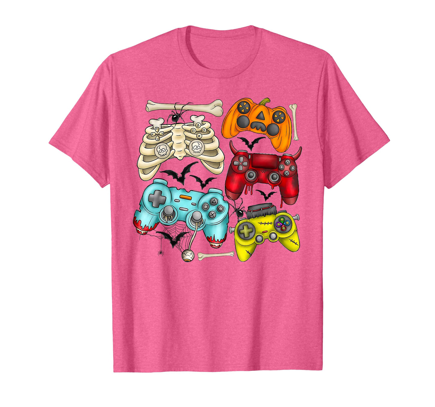 Halloween Skeleton Zombie Gaming Controllers Mummy Boys Kids T-Shirt