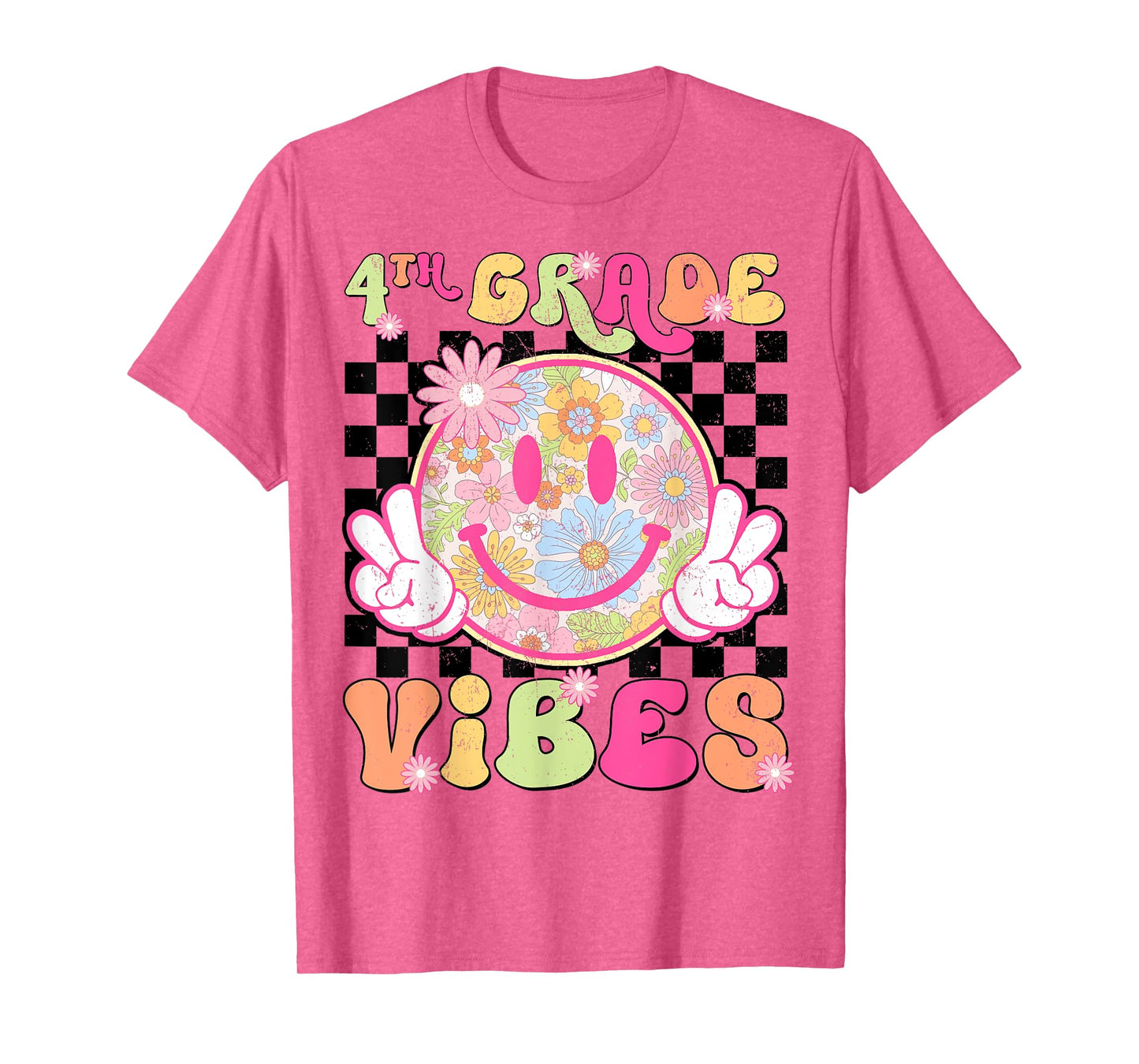 Groovy 4th Grade Vibes First Day Of School Teacher Girls T-Shirt
