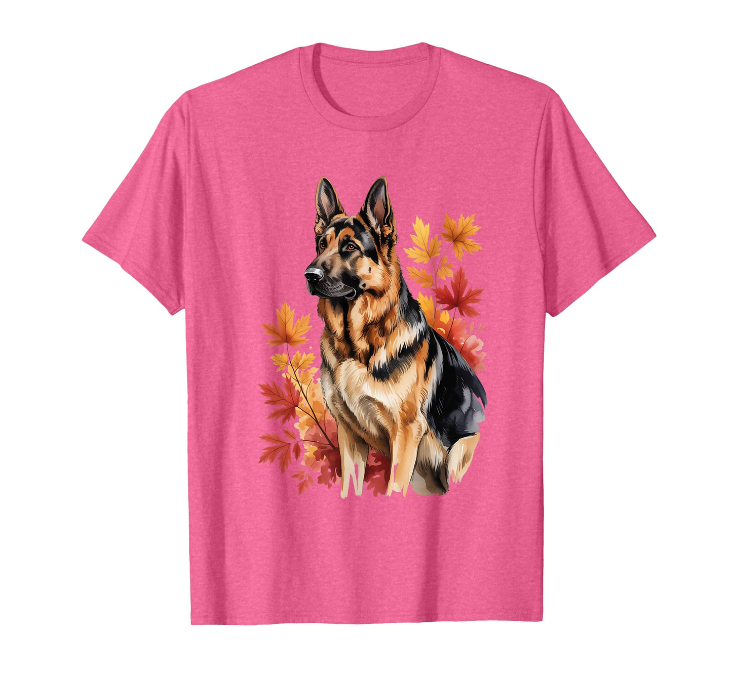 German Shepherd Fall Leaves Dog Lover Men Women T-Shirt