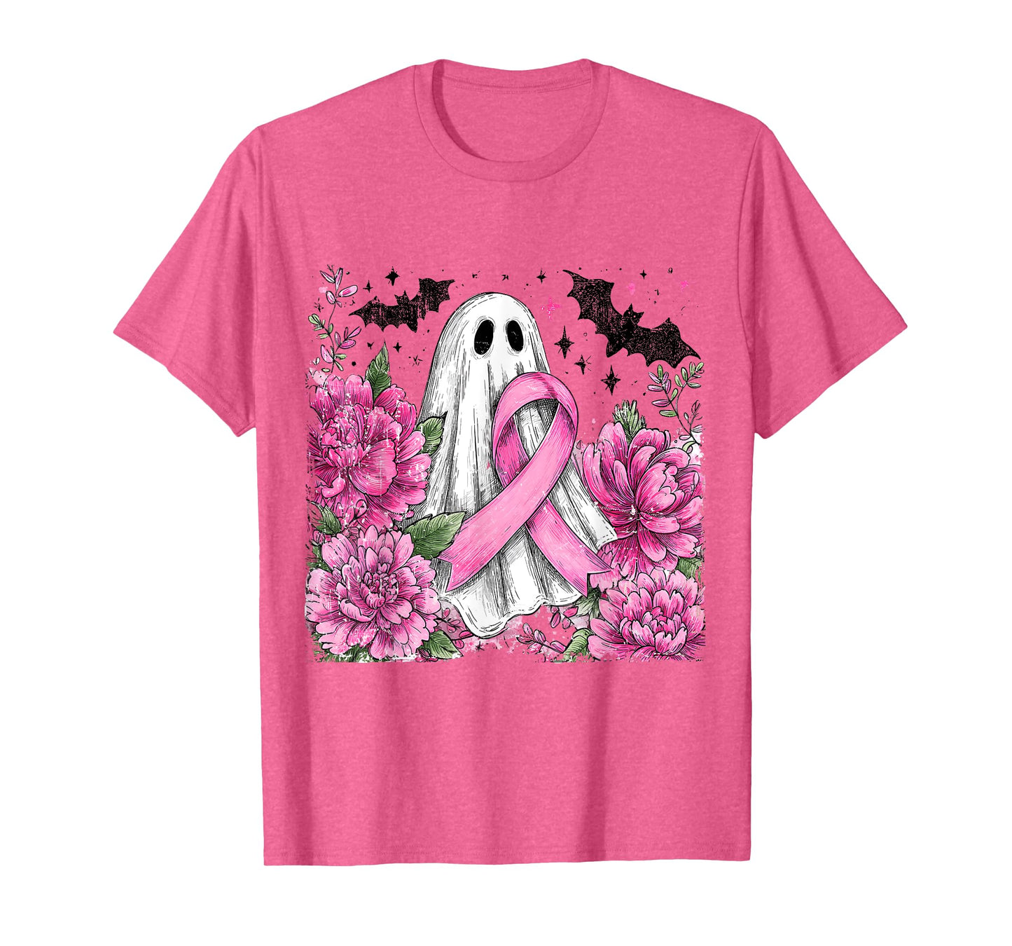 Patchwork Coquette Bow Breast Cancer Ghost Halloween Denim T-Shirt