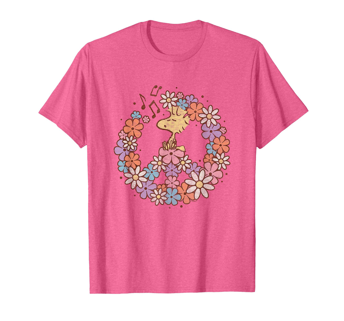 Peanuts - Woodstock Floral Peace Sign T-Shirt