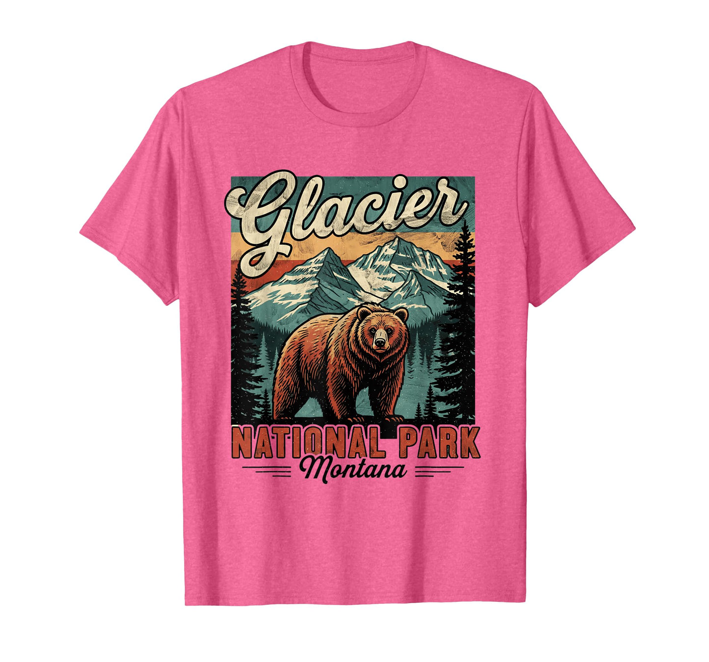 Glacier National Park Hiking Souvenir Adventure Outdoor T-Shirt