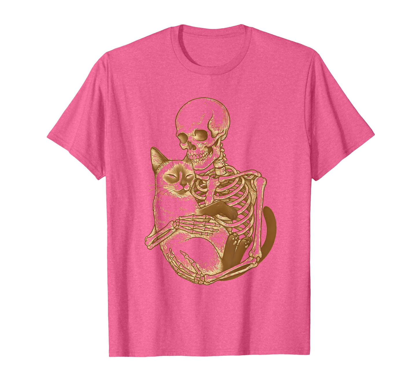 Skeleton Hugging Siamese Cat T-Shirt