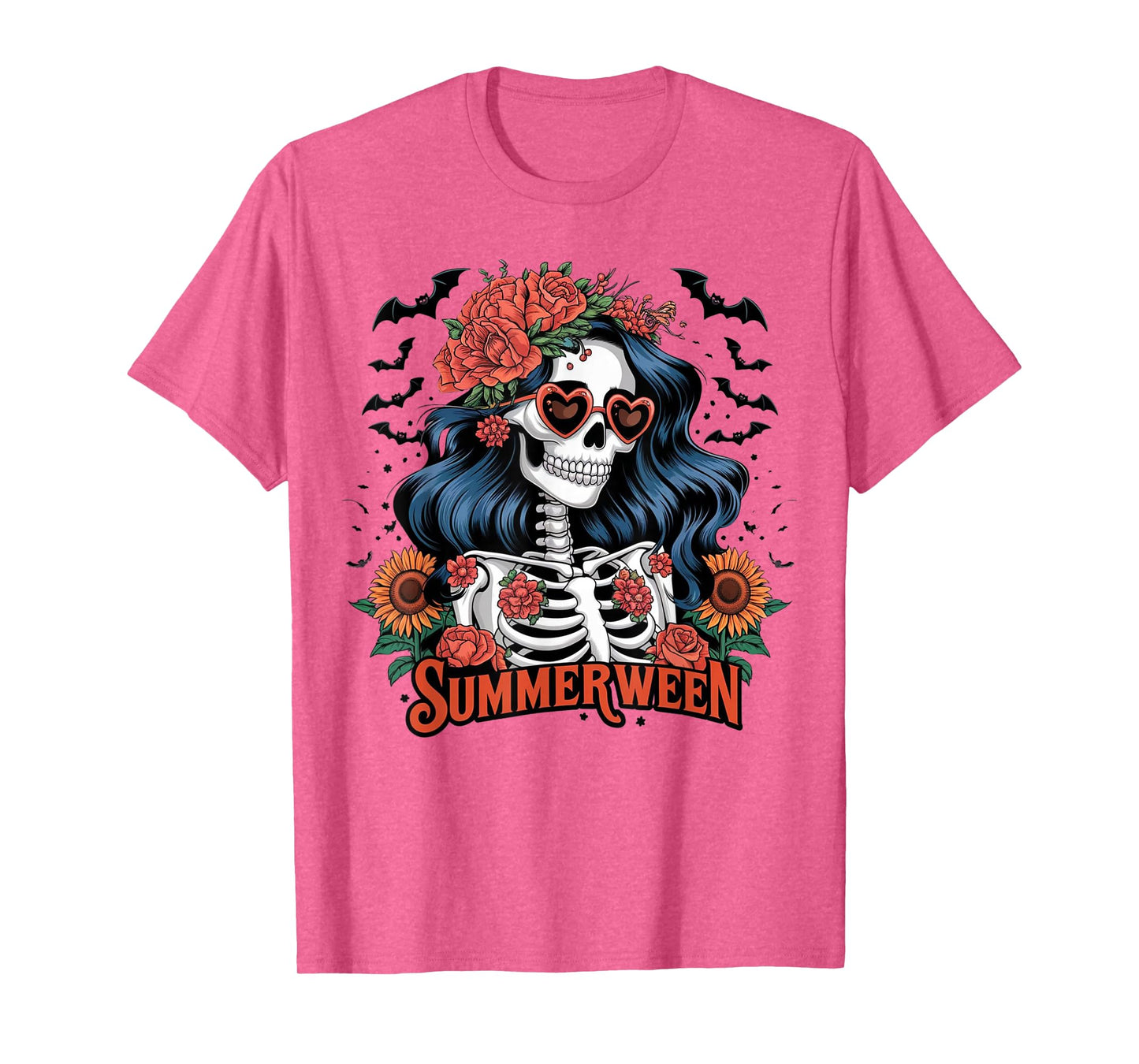 Summerween Halloween Theme Summer Skeleton Woman Mysterious T-Shirt