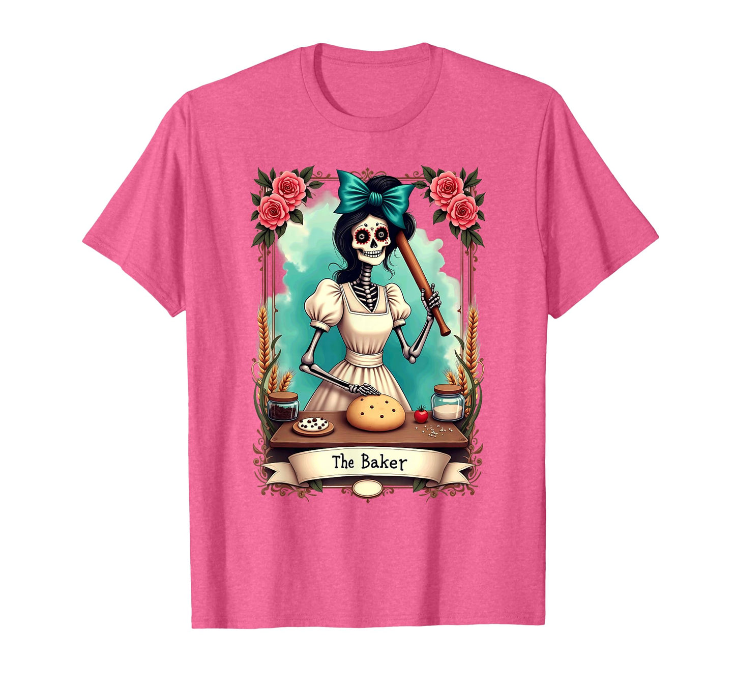 Tarot Card Skeleton Chef The Baker Halloween T-Shirt