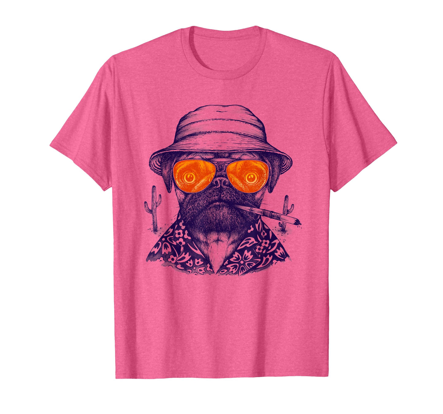 Funny Animals Las Vegas Pug Dog Glasses Pet Movie Parody Art Men Women T-Shirt