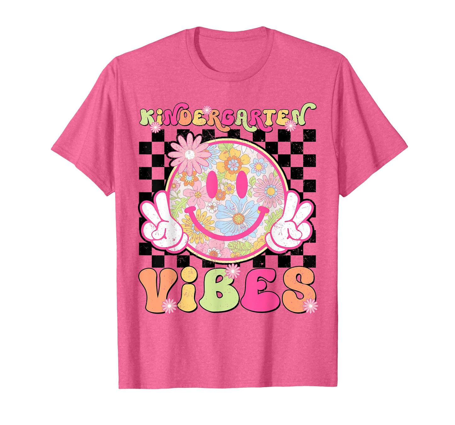 Groovy Kindergarten Vibes First Day Of School Teacher Girls T-Shirt