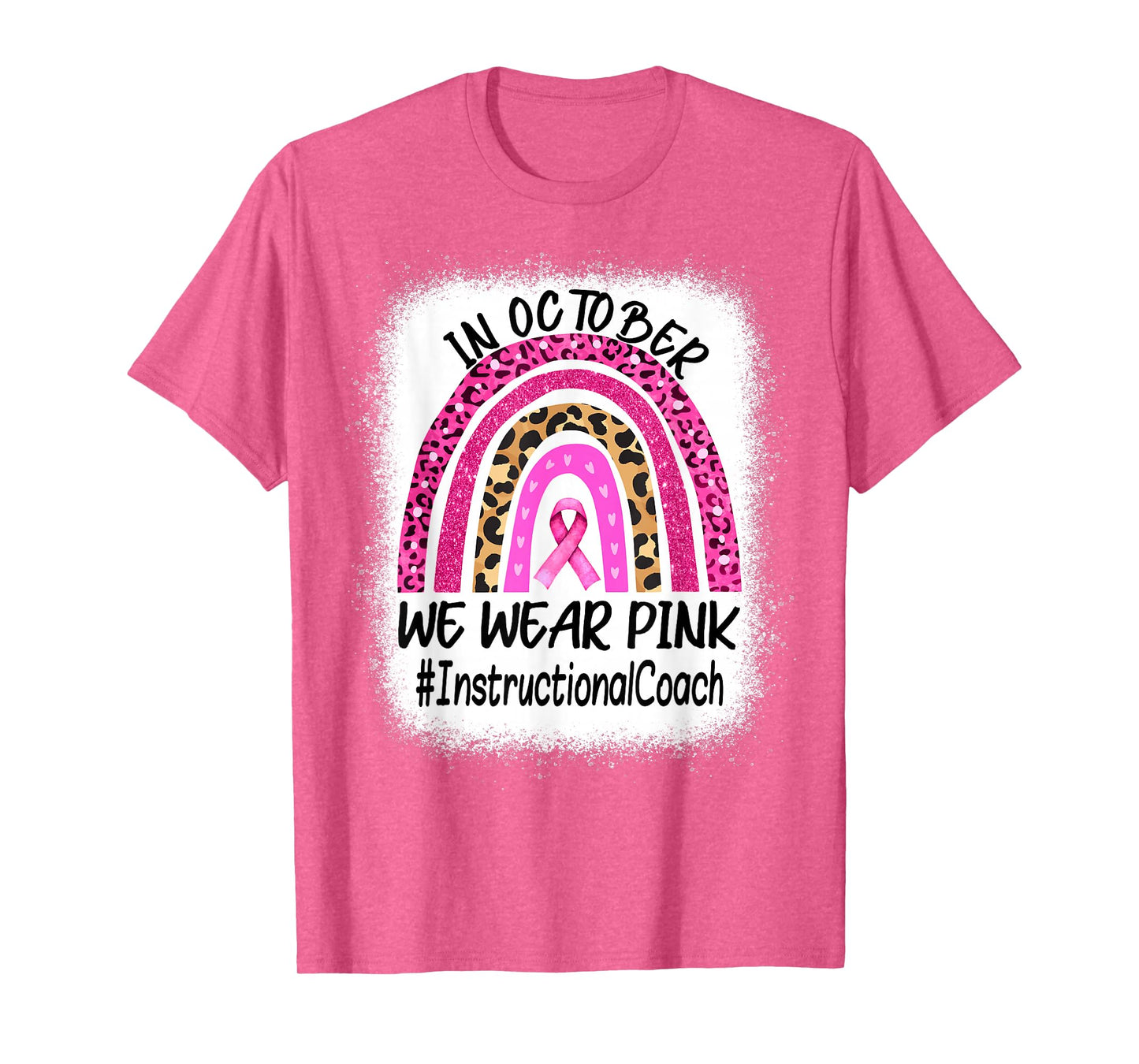 Instructional Coach Rainbow Women Breast Cancer Awareness T-Shirt