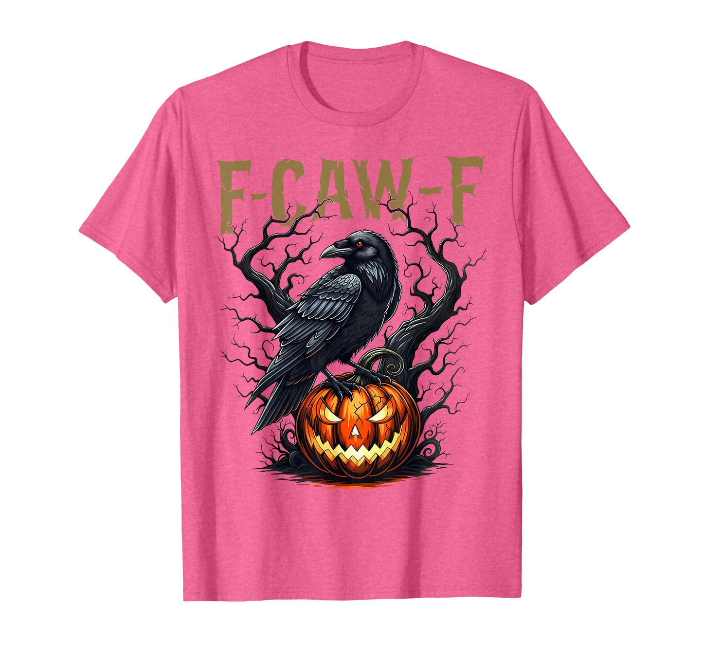 Funny F Caw F Raven Bird Cawing Graphic Halloween Crow Pun T-Shirt