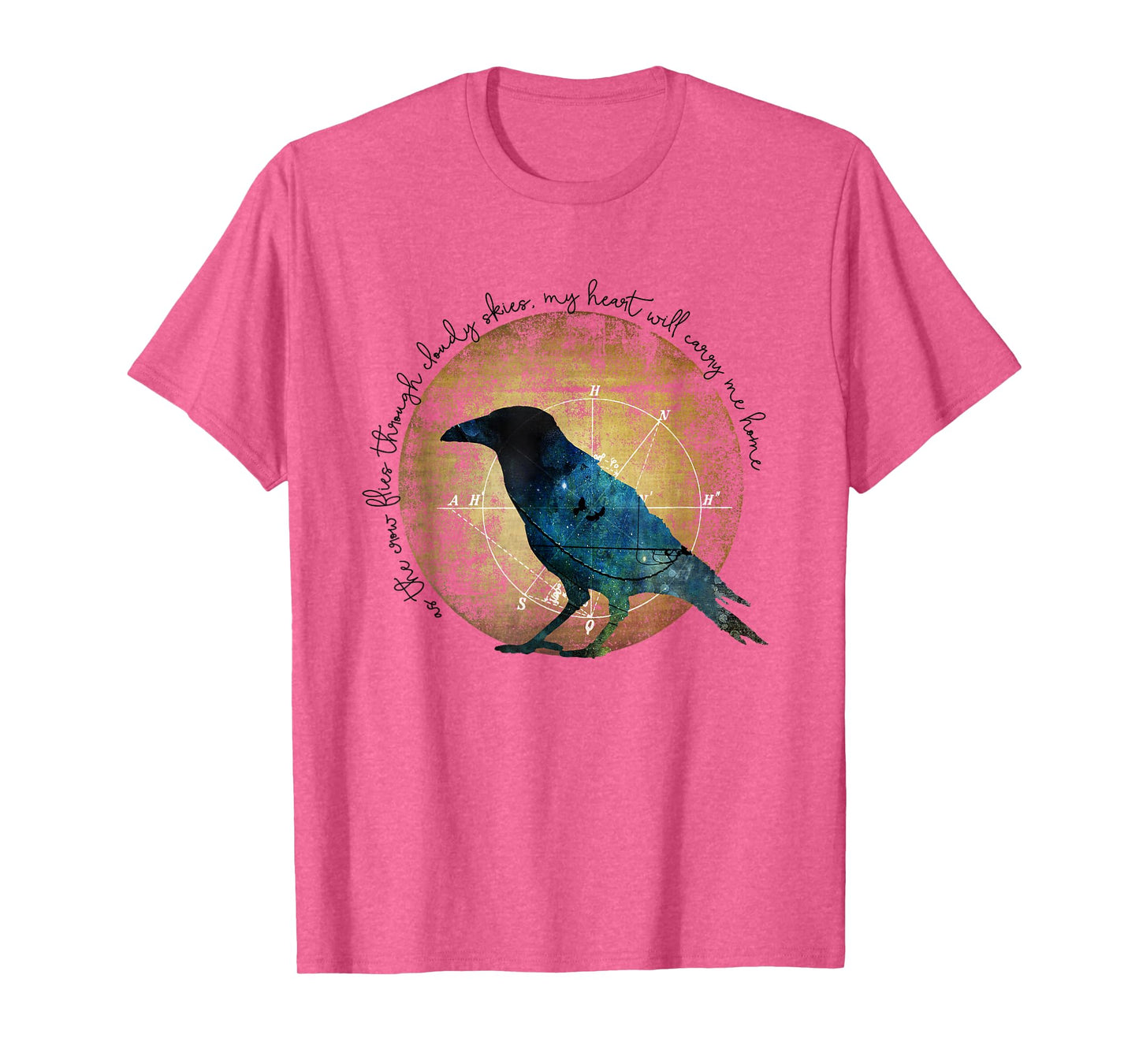 As the Crow Flies - Crow Raven Moon Art T-Shirt