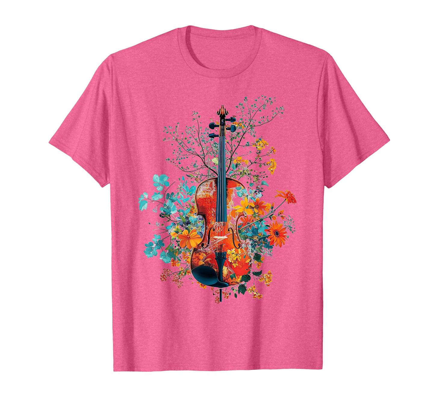 Violin Music Flowers Nature Graphic Violin T-Shirt