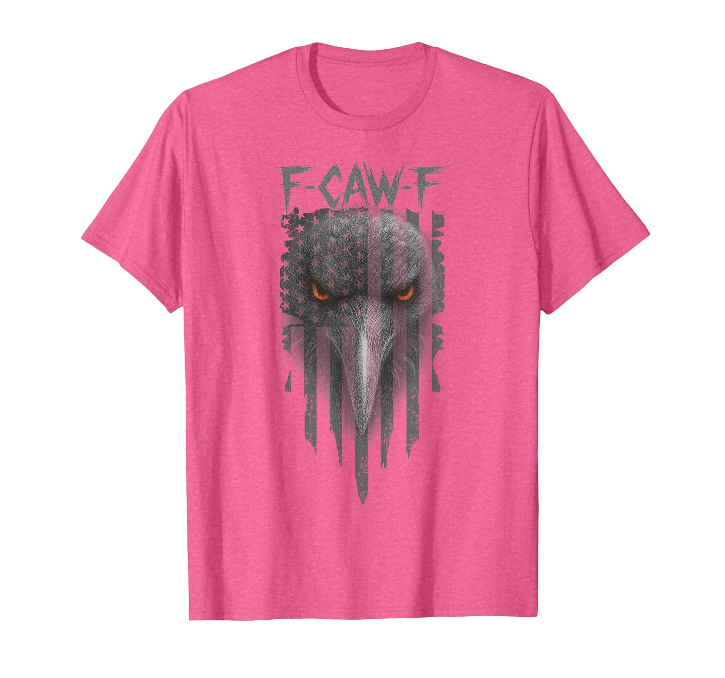 Funny F Caw F Crow with American Flag Vintage Graphic T-Shirt