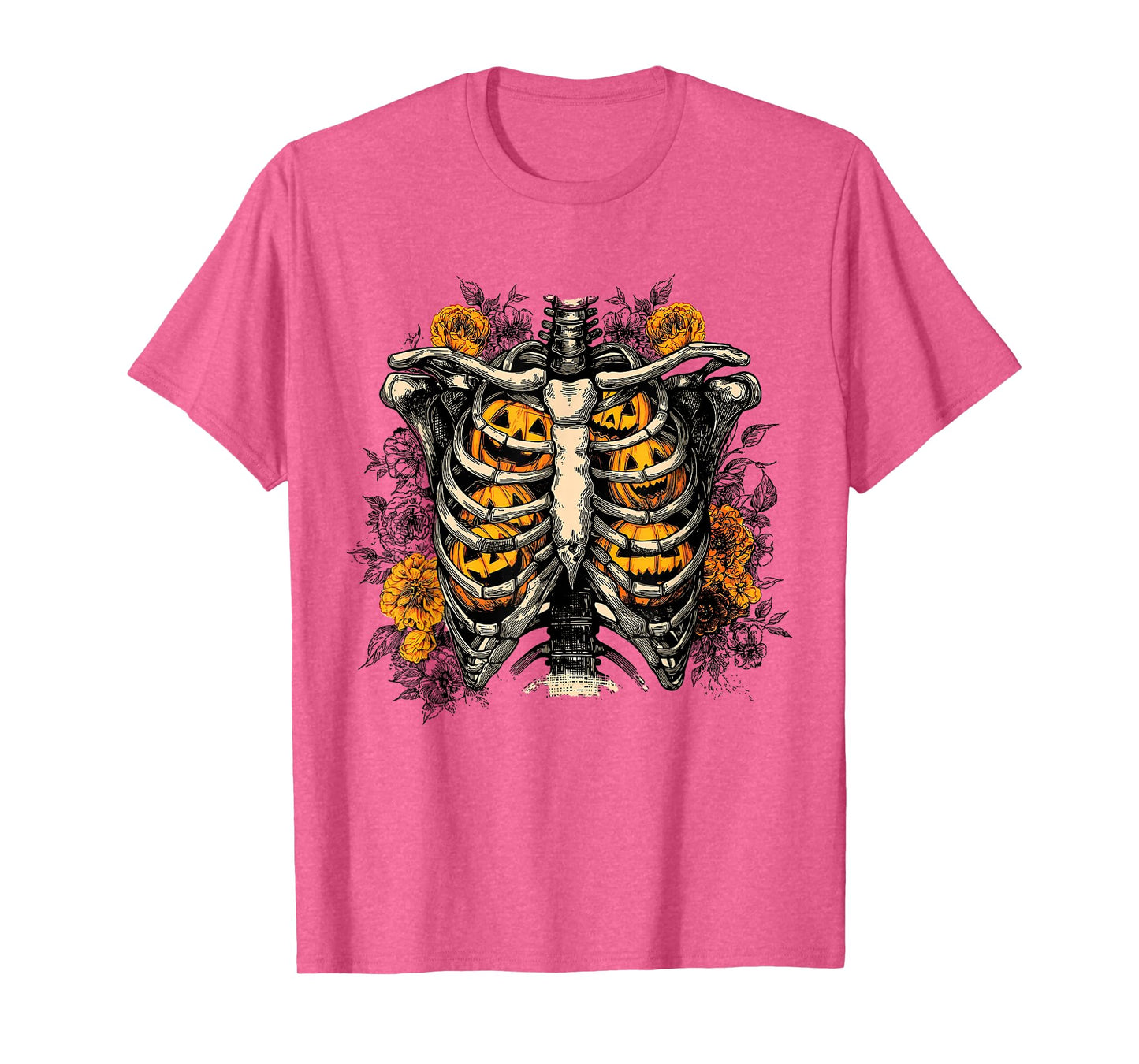 Skeleton Rib Cage Pumpkin Halloween Anatomy Horror Nights T-Shirt