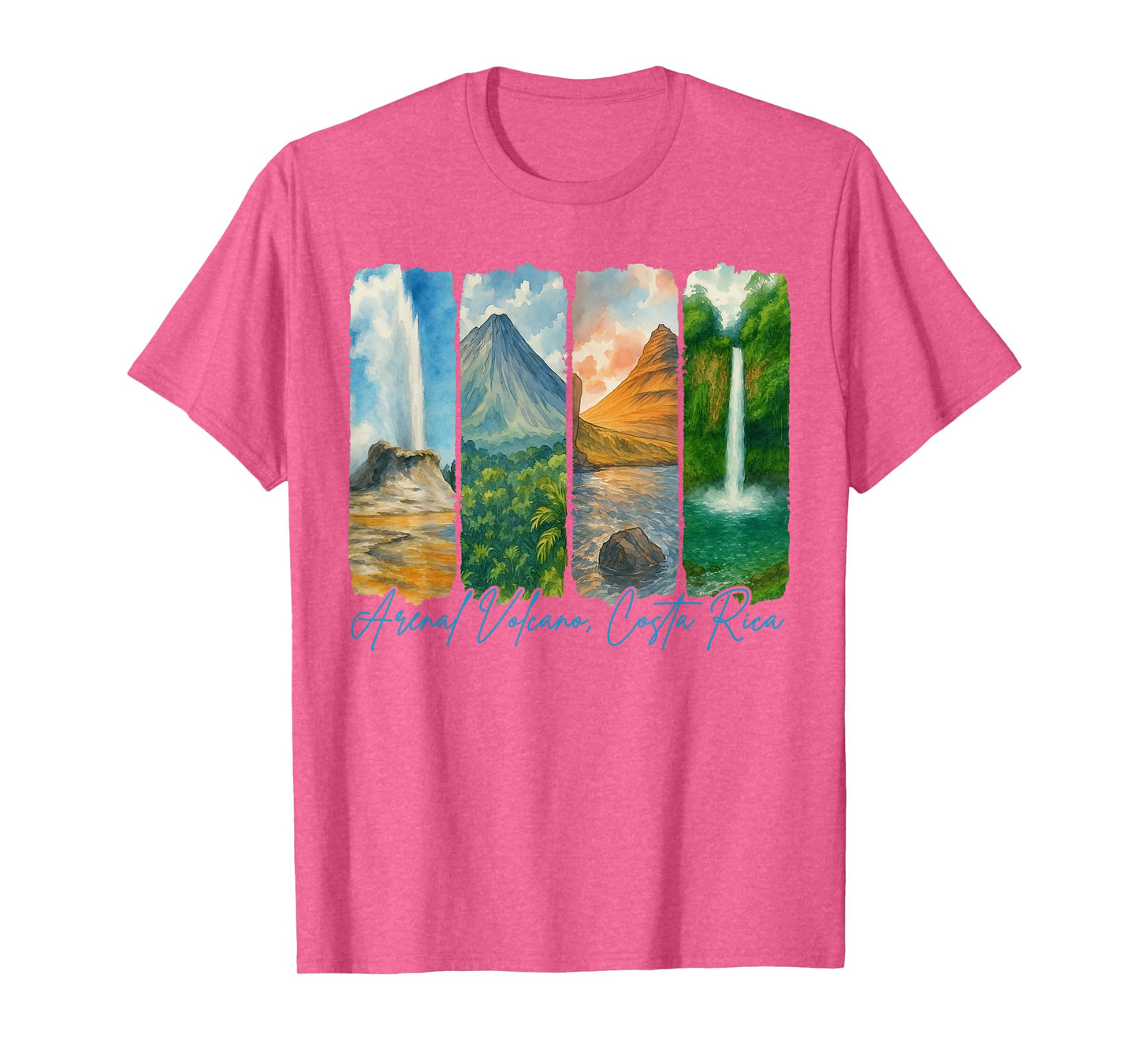 Arenal Volcano Costa Rica Travel Trip Brushstroke Souvenir T-Shirt