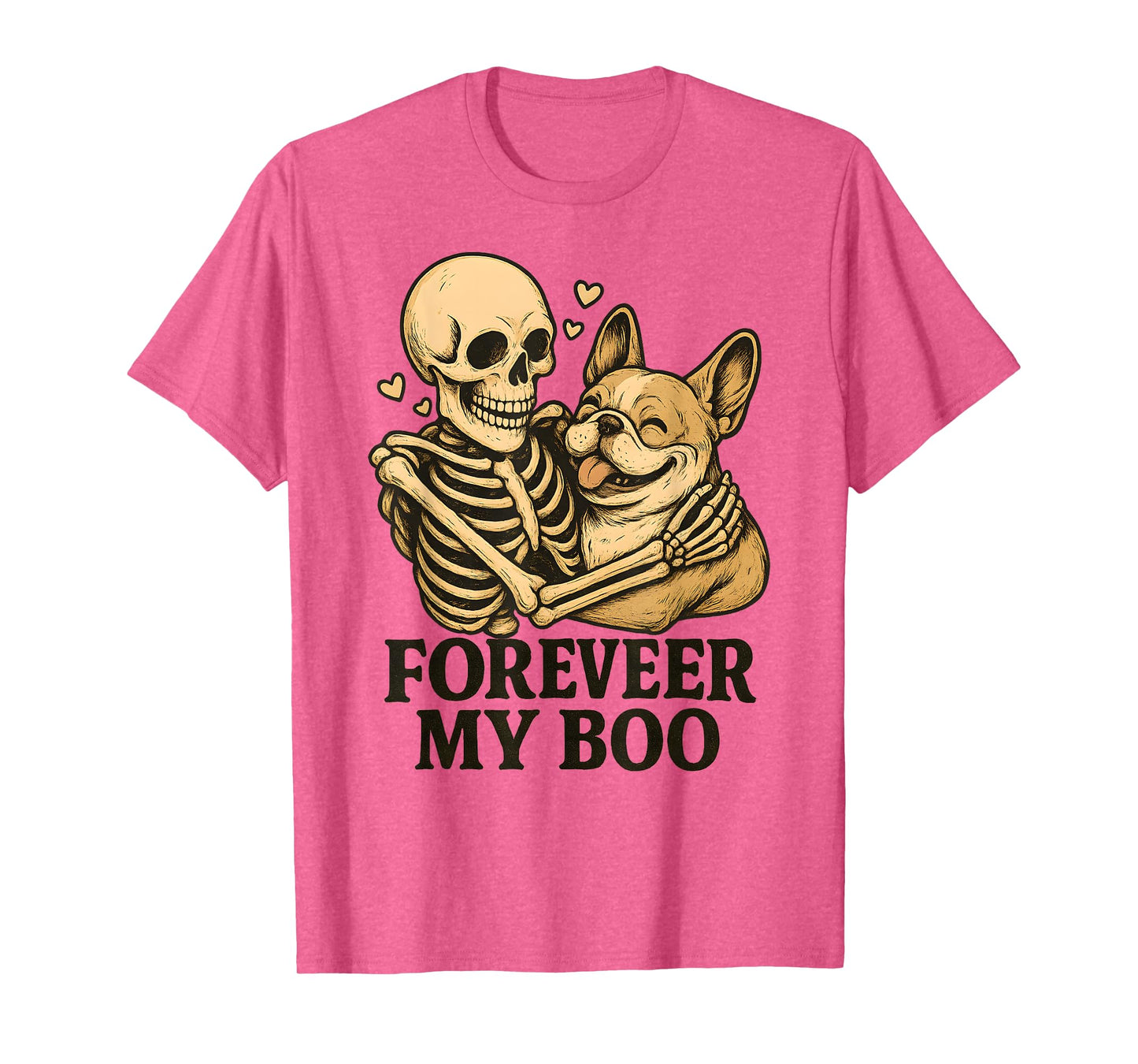 Forever My Boo Halloween Skeleton with French Bulldog Lover T-Shirt