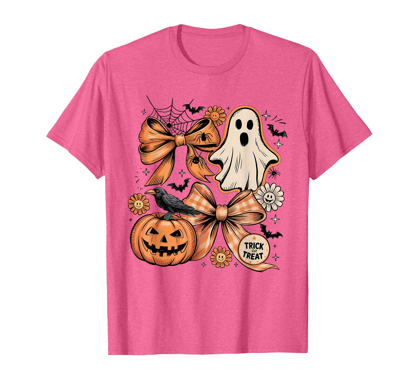 Vintage Halloween Ghost Coquette Trick and Treat Spooky T-Shirt