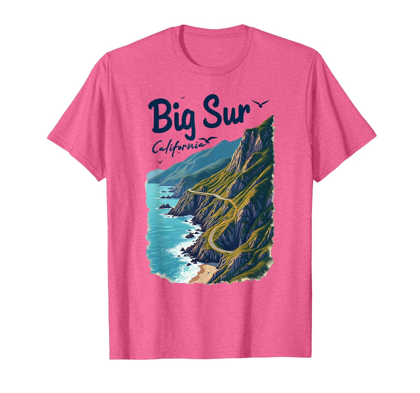 Surfing Surf Big Sur California Scenic Coastal View T-Shirt