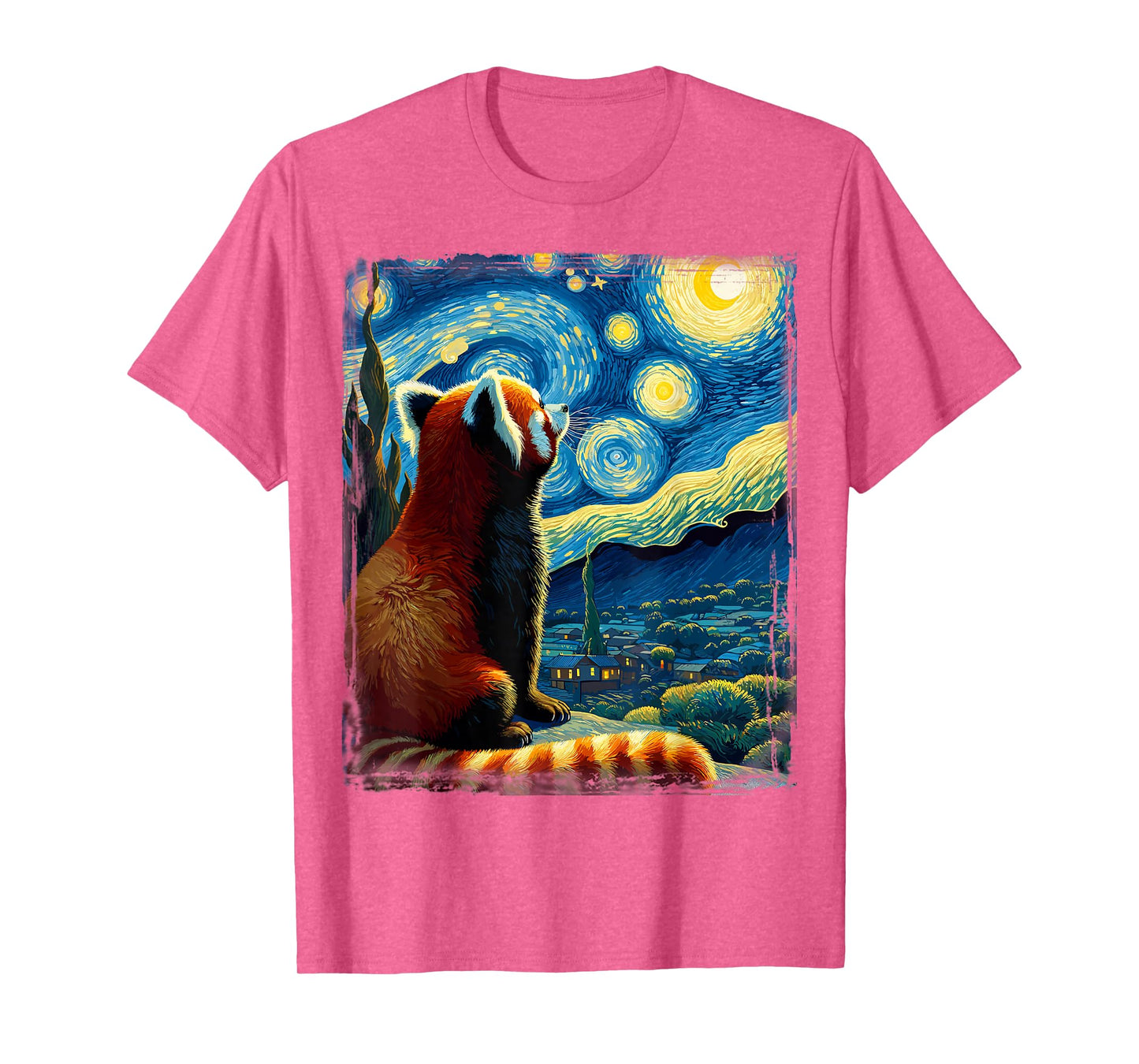 Artistic Red Panda Shirt Van Gogh Starry Night Red Panda T-Shirt