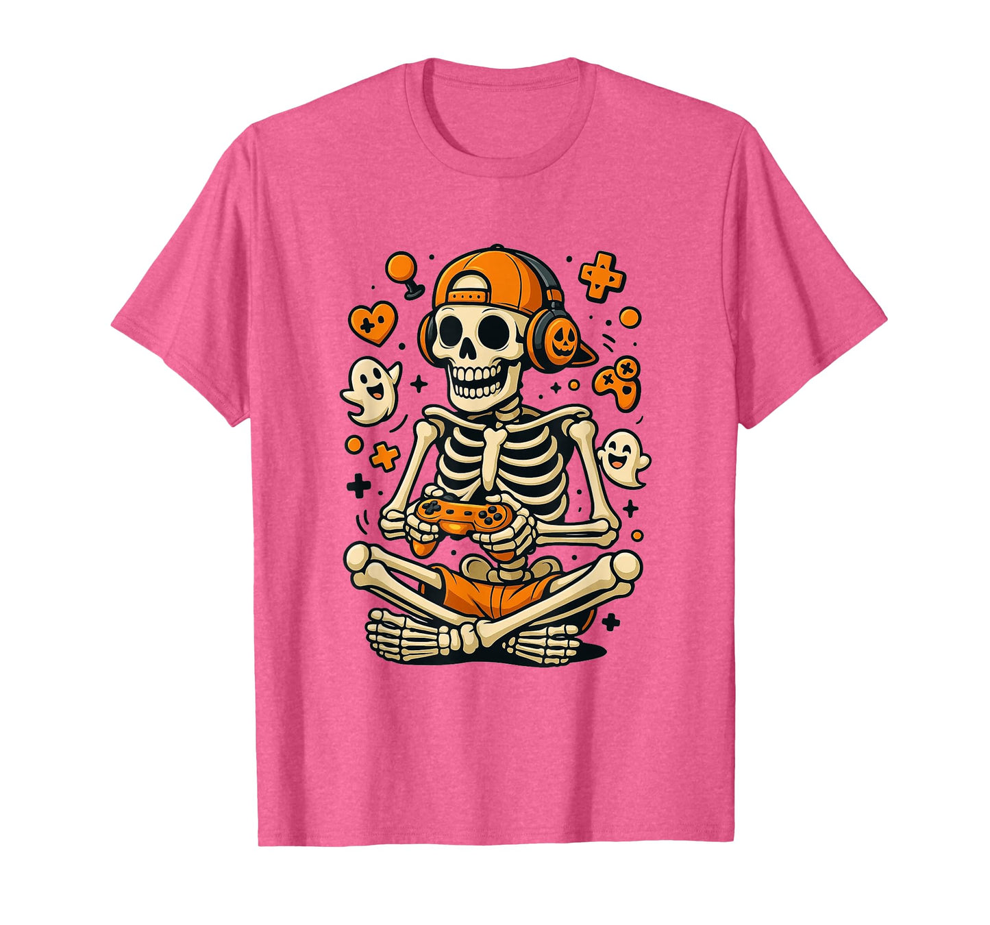 Funny Skeleton Gamer Halloween Video Game Costume Boys Men T-Shirt