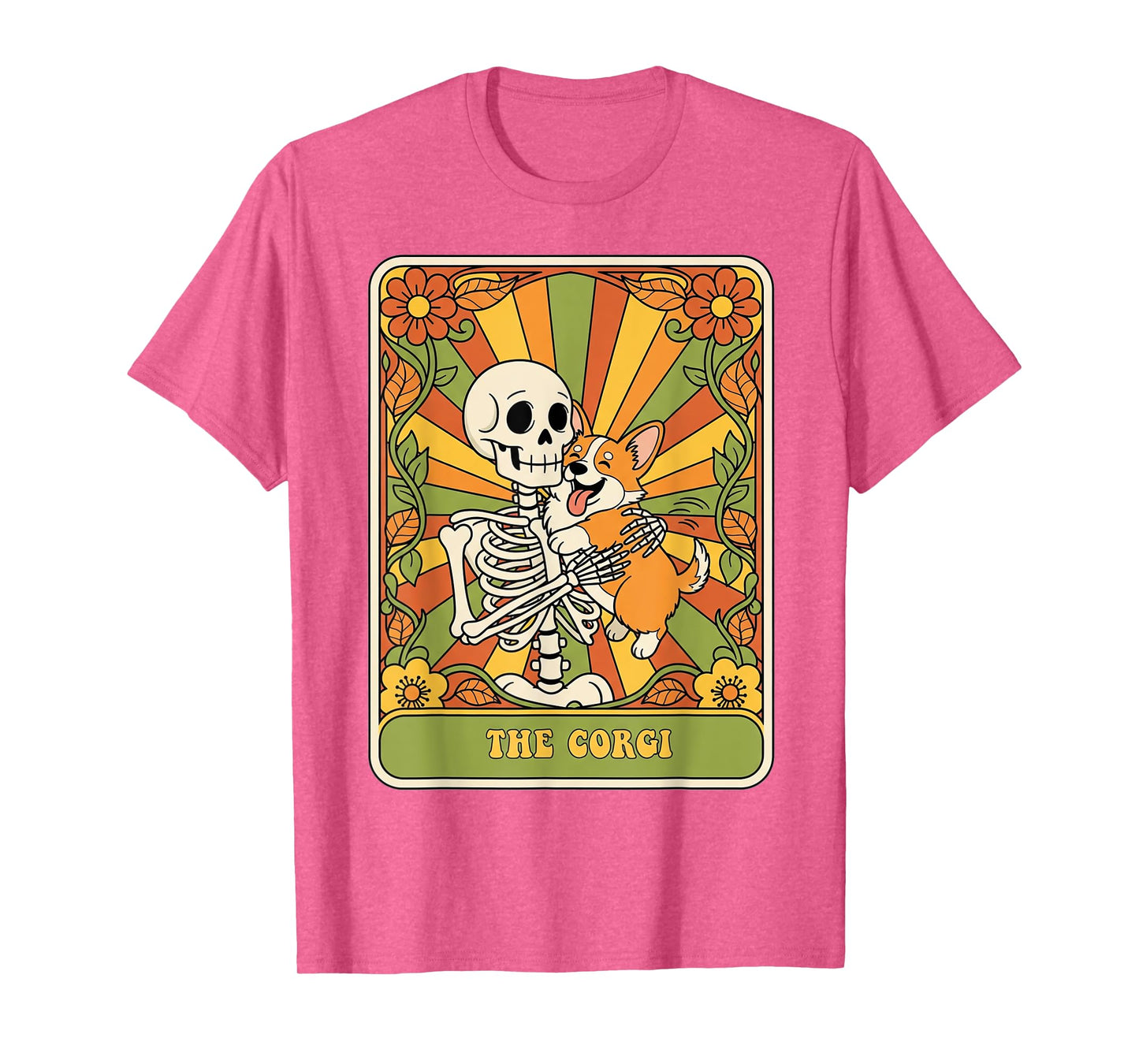 The Corgi Tarot Card Funny Skeleton Corgi Mom Dad Dog Lover T-Shirt