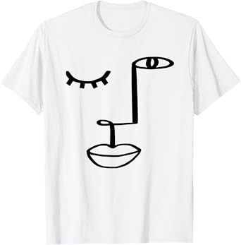 Aesthetic One Line Abstract Fashion Face Minimalist Artsy T-Shirt