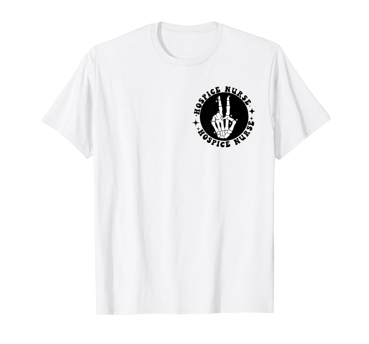 I Work In Heaven's Waiting Room Funny Groovy Hospice Nurses T-Shirt