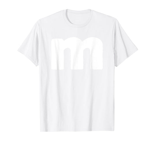 Funny Letter M Groups Halloween Team easy lazy T-Shirt