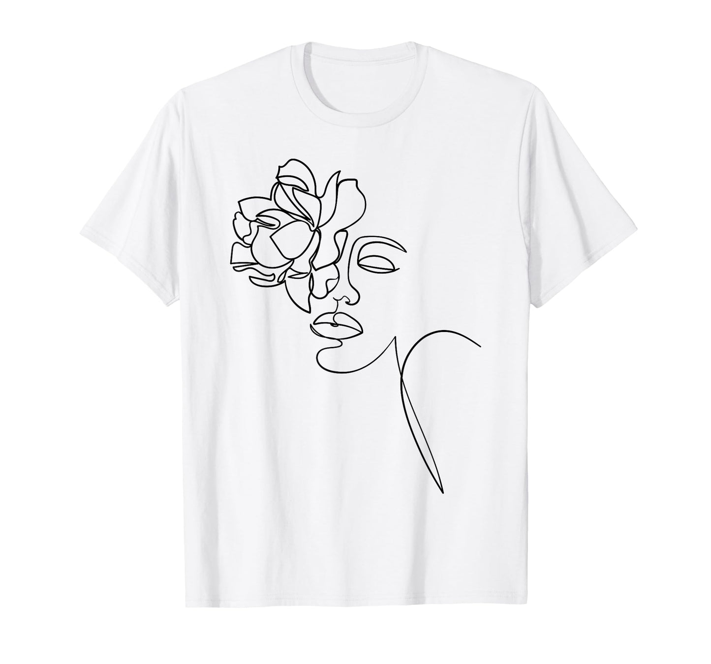 Hand Drawn One Line Art Face T-Shirt