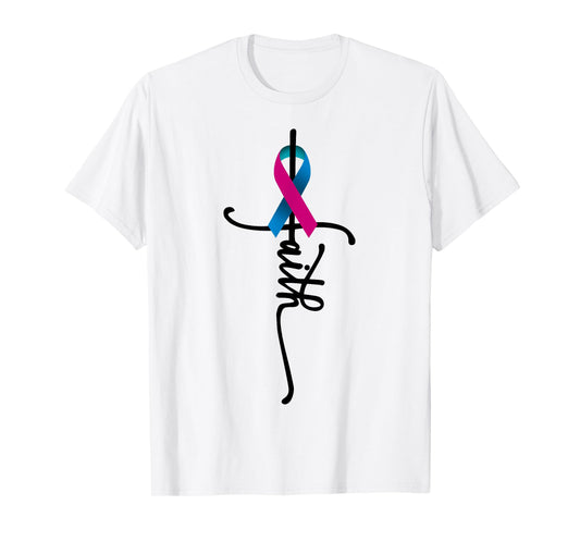 Thyroid Cancer Faith Thyroid Cancer Awareness Support T-Shirt