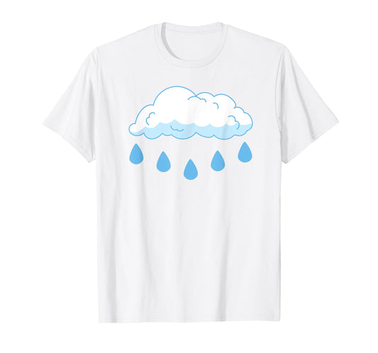 White Clouds Rain Drop Cloud Rain Costume T-Shirt