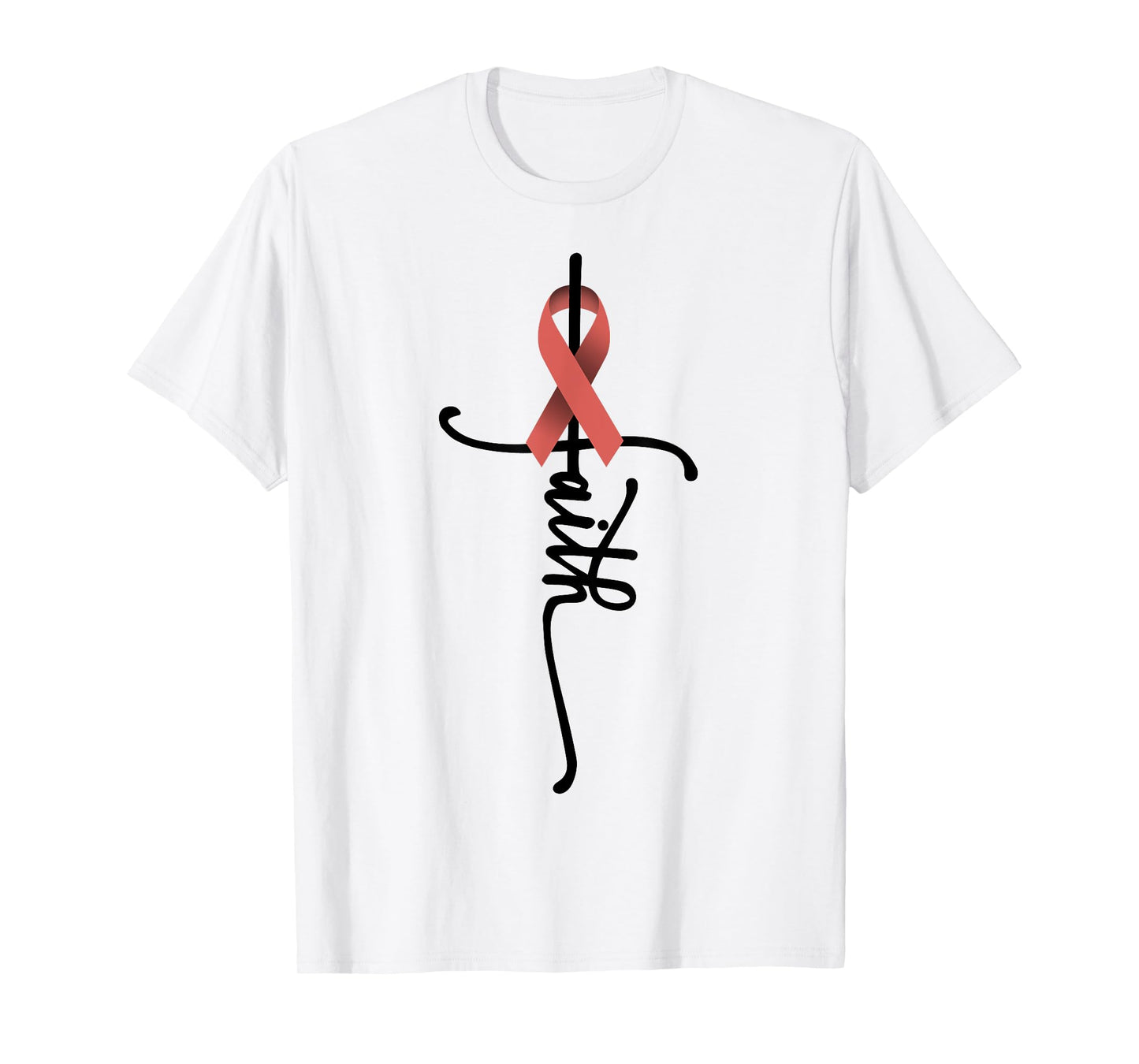 Uterine Cancer Faith Endometrial Cancer Awareness Support T-Shirt