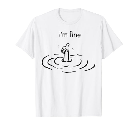 women's i'm fine print T-Shirt, Women's, Grey, Small