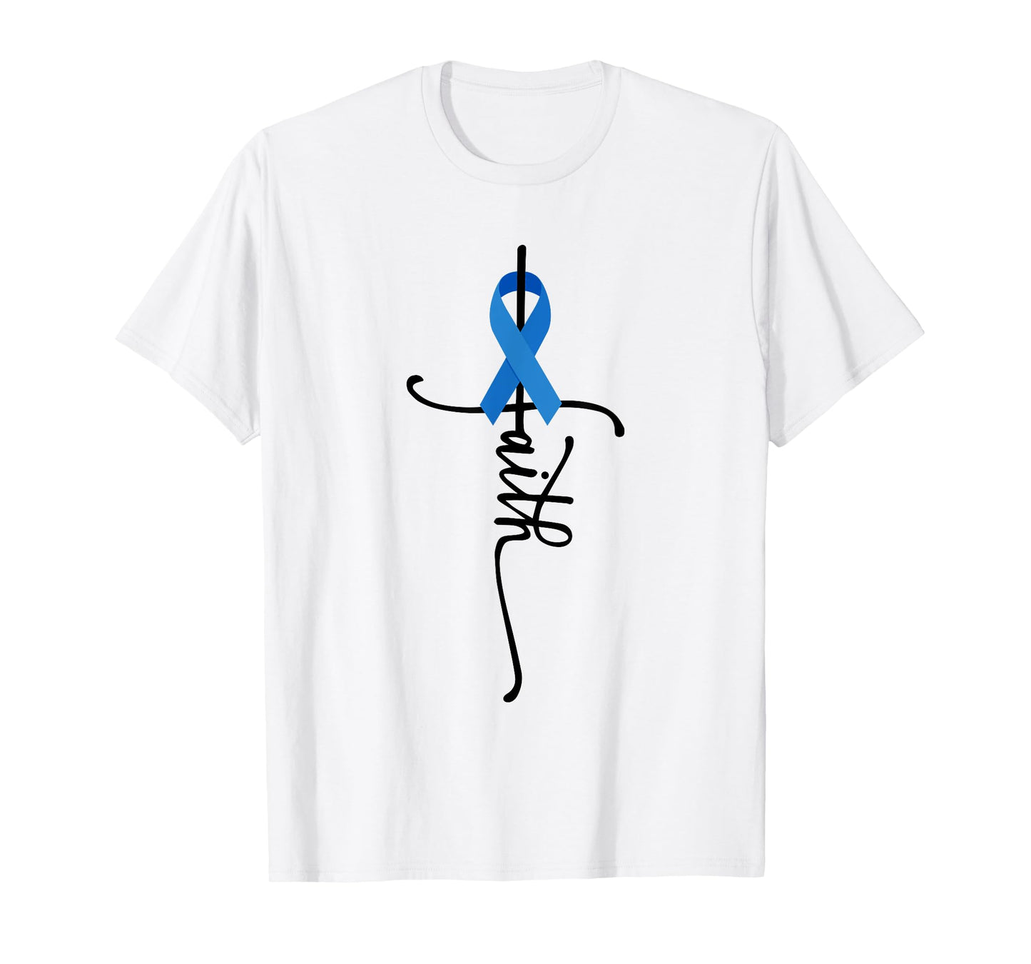 Colon Cancer Awareness Colon Cancer Faith T-Shirt - Grey, Unisex, Short Sleeve, Small