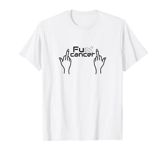 Fuck cancer / cancer white ribbon / lung cancer T-Shirt