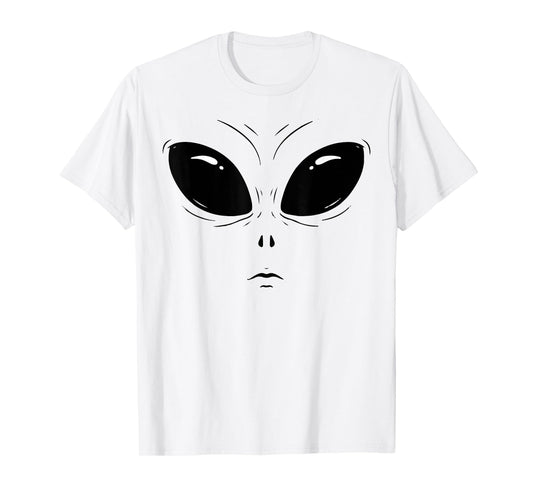 Alien Face Green Funny Halloween Costume for Men WOM T-Shirt