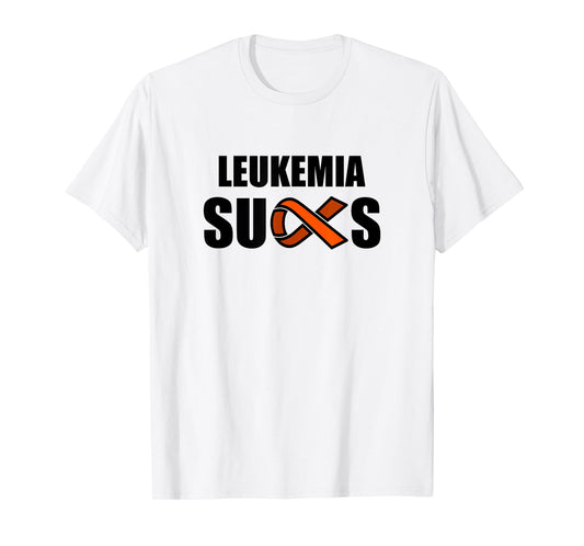 Leukemia Sucks, Leukemia Awareness Month Orange Ribbon T-Shirt