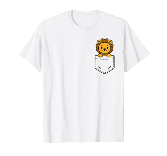 Cute Baby Lion Pocket Pal Funny Lion Cub Safari Animal T-Shirt