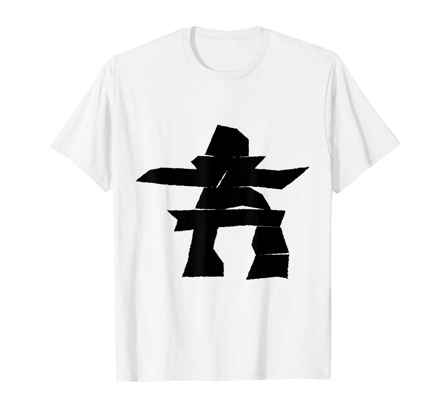 Black Inukshuk Silhouette T-Shirt