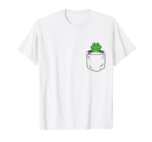 Frog Lovers Cute Funny Frog In Pocket T-Shirt