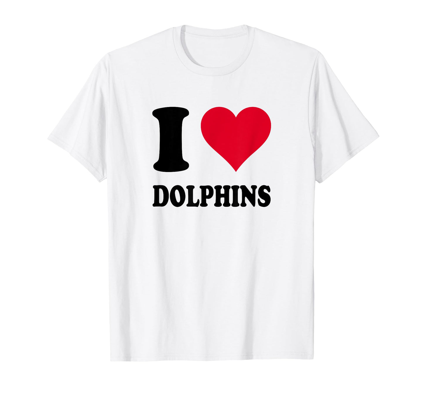 Red Heart I Love Dolphins T-Shirt